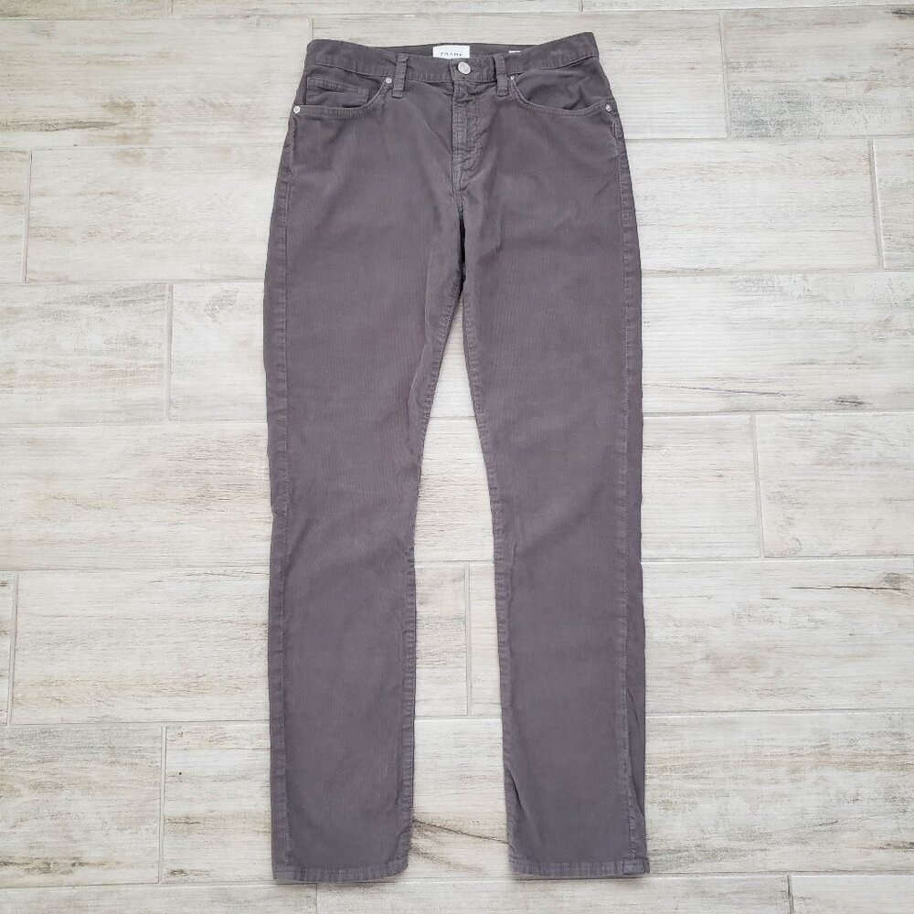 Frame Denim L'Home Slim Corduroys Men's Grey Mid Rise Stretch 5 Pocket 31
